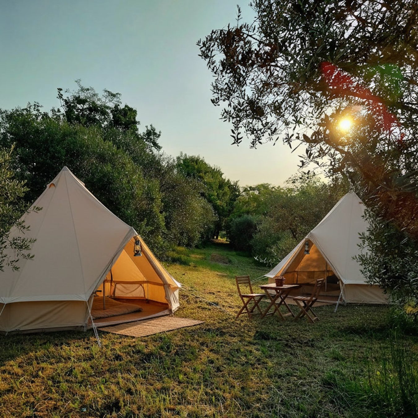 yurta boho tents pitch olive trees Italy